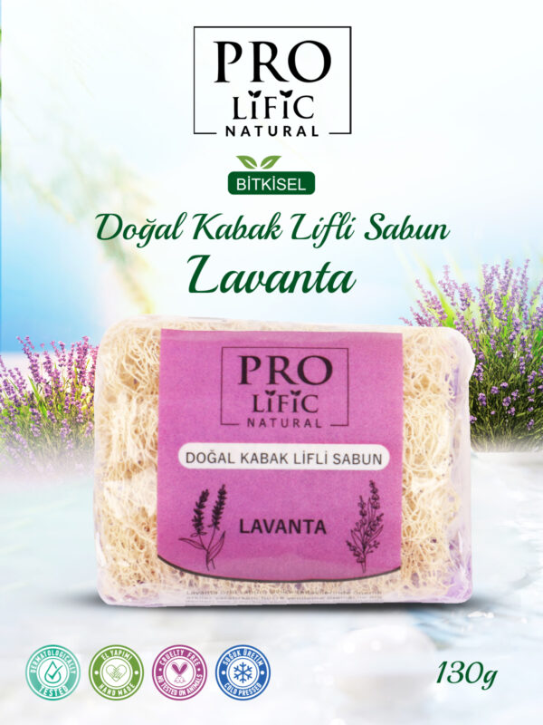 Doğal kabak lifli lavanta sabun 130g - Görsel 2