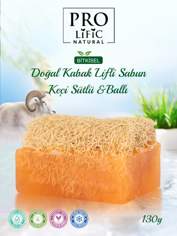 Doğal Kabak Lifli Keçi Sütlü & Ballı Sabun 130g
