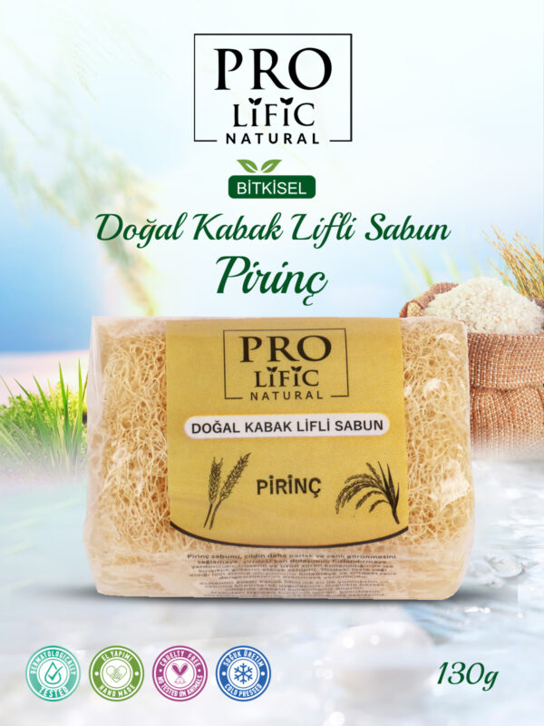 Doğal kabak lifli pirinç sabun 130g - Görsel 2