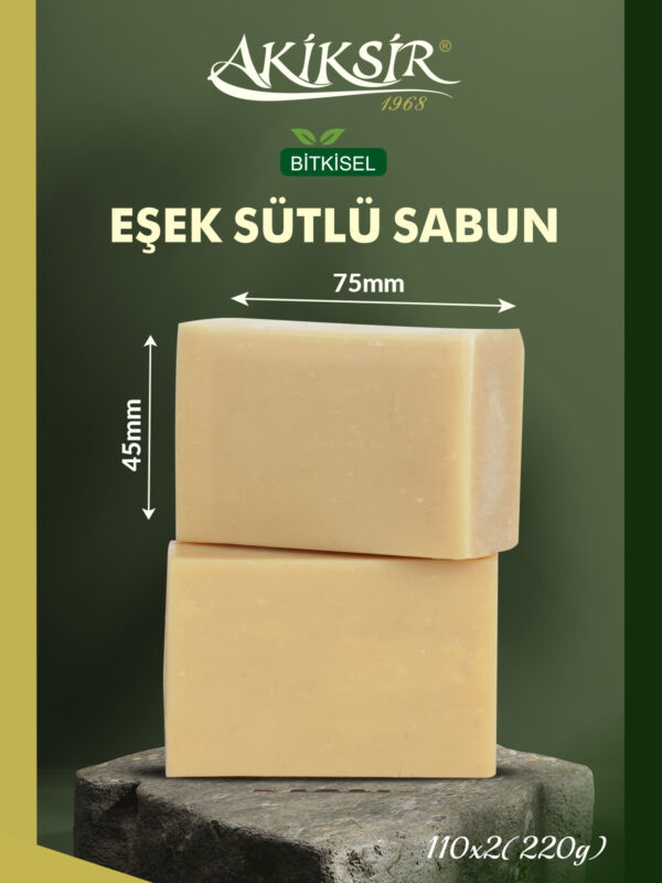 Doğal Eşek Sütlü Sabun - 2 Adet - 2x110g - Görsel 2