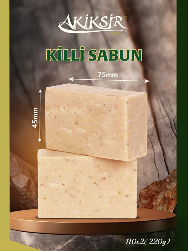 Doğal Killi Sabun - 2 Adet - 2x110g [220g] - Görsel 2