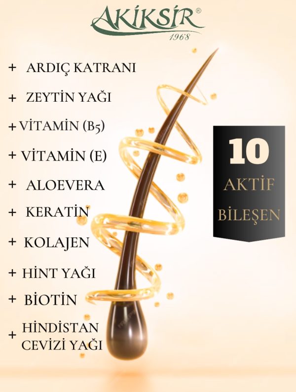 Akiksir Ardıç Katranlı Genel Saç Bakım Şampuanı - Görsel 3